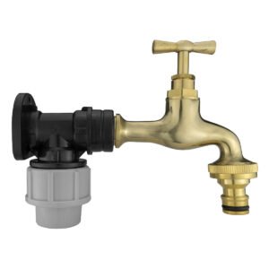 Wall Flange Kit 20mm MDPE – Polished Brass Bib Tap with Snap Home & Garden Free Shipping