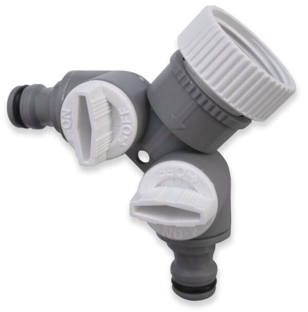 Double tap connector with valves wl – outdoor tap connector uk garden hose fitting garden hose connection set free shipping 9
