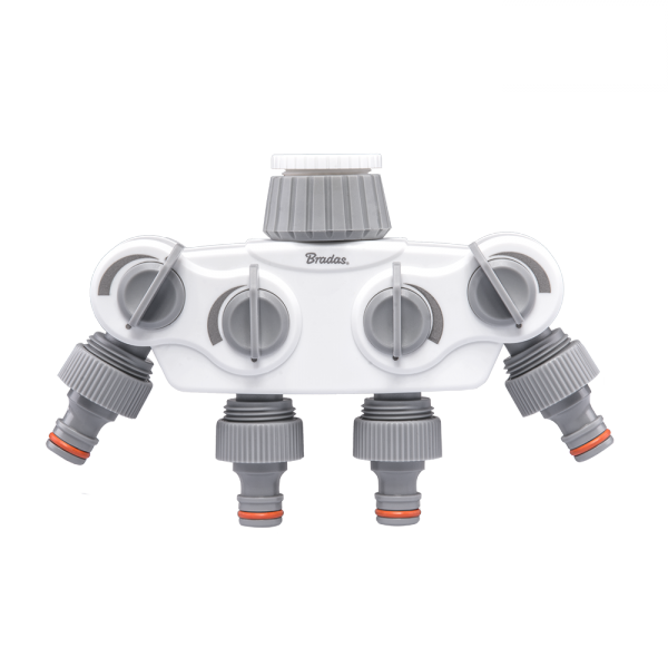 White line 4-way manifold with 1 “or 3/4” bsp tap connection – heavy duty outdoor garden tap uk garden hose connection set free shipping 5