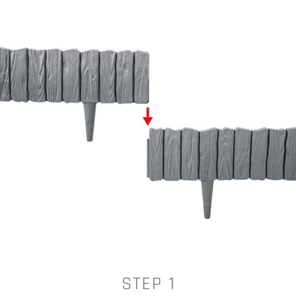 Lawn edging, plastic palisade wood effect, 2. 32m, black – plastic lawn edging border uk