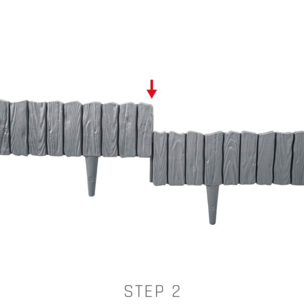Lawn edging, plastic palisade wood effect, 2. 32m, black – plastic lawn edging border uk