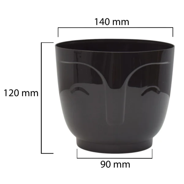 Atena pot without hole 140mm black – home diy accessory uk