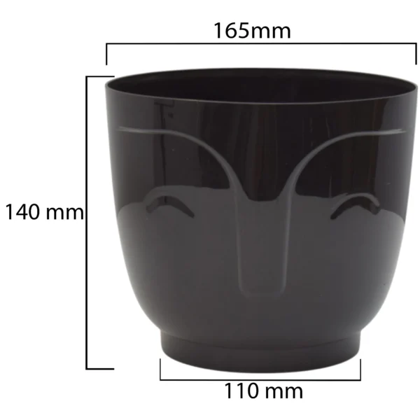 Atena pot without hole 165mm black