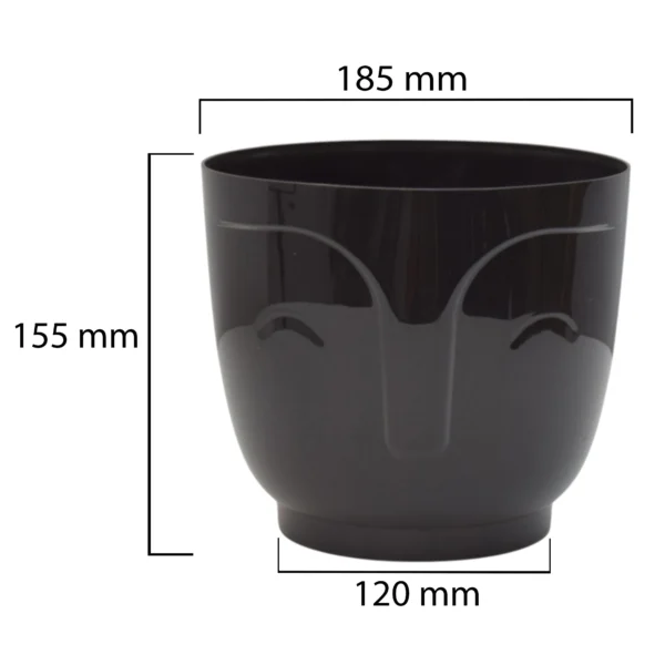 Atena pot without hole 185mm black – home diy accessory uk