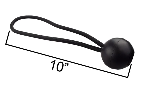 Black 10" bungee ball tarpaulin ties – heavy duty elastic tarp fasteners
