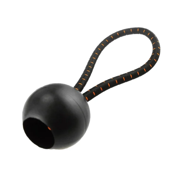 Black 4" bungee ball tarpaulin ties – heavy duty elastic tarp fasteners