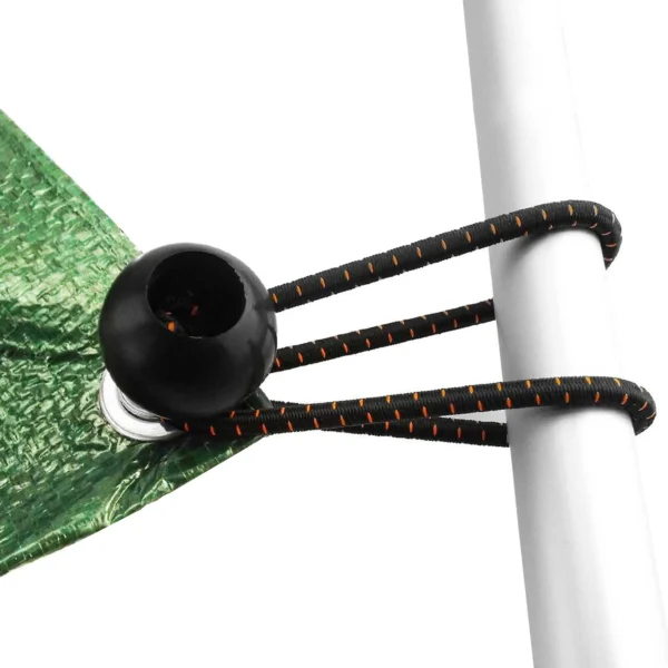 Black 4" bungee ball tarpaulin ties – heavy duty elastic tarp fasteners