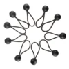 Black 4" bungee ball tarpaulin ties – heavy duty elastic tarp fasteners