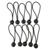 Black 4" bungee ball tarpaulin ties – heavy duty elastic tarp fasteners