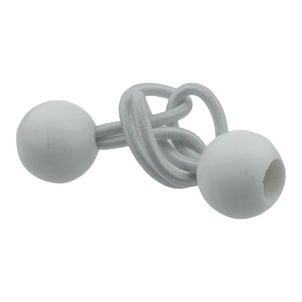 White 4" bungee ball tarpaulin ties – heavy duty elastic tarp fasteners