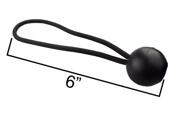 Black 6" bungee ball tarpaulin ties – heavy duty elastic tarp fasteners