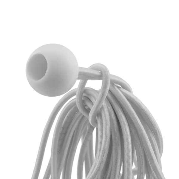 White 6" bungee ball tarpaulin ties – heavy duty elastic tarp fasteners