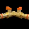 3 way male snap-on connector brass with valves – heavy duty outdoor garden tap uk