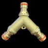 3 way male snap-on connector brass with valves – heavy duty outdoor garden tap uk