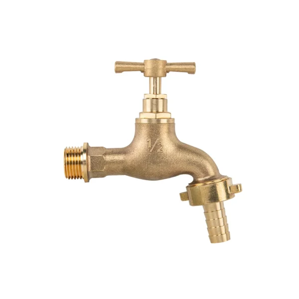Garden bib brass 1/2 inch bspm inlet and 3/4 inch outlet with 1/2 inch heavy duty outdoor garden tap uk - standard handle