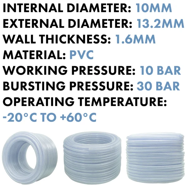 Clear braided pvc pipe 10mm*1. 6mm – clear braided flexible pvc hose uk