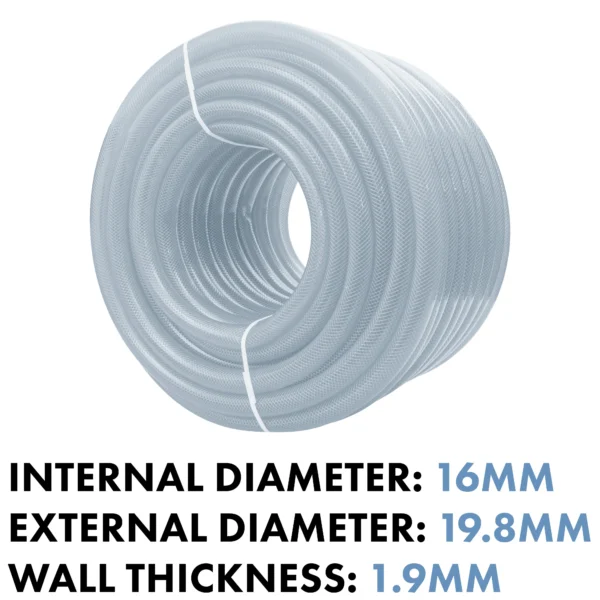 Clear braided pvc pipe 16mm×1. 9mm – clear braided flexible pvc hose uk