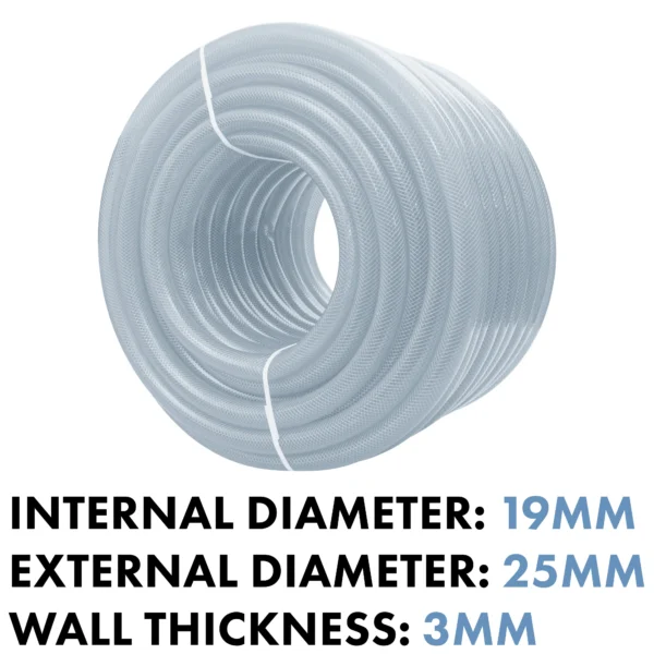 Clear braided pvc pipe 19mm*3mm, 1m – clear braided flexible pvc hose uk