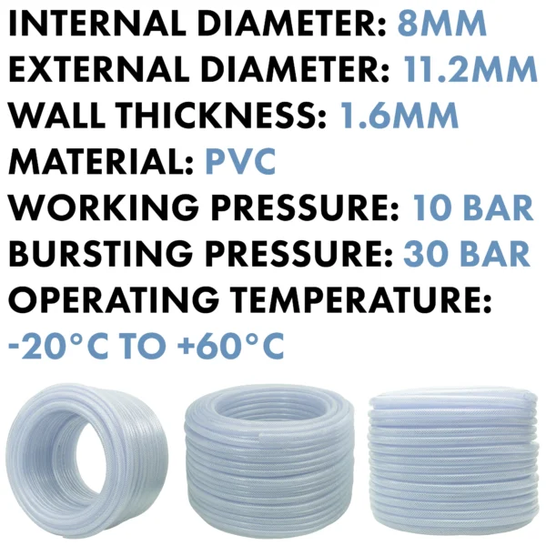 Clear braided pvc pipe 8mm*1. 6mm – clear braided flexible pvc hose uk