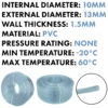 Clear pvc pipe 10mm×13mm, 1m – clear flexible pvc water pipe uk