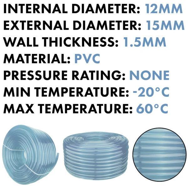 Clear pvc pipe 12mm*15mm – clear flexible pvc water pipe uk