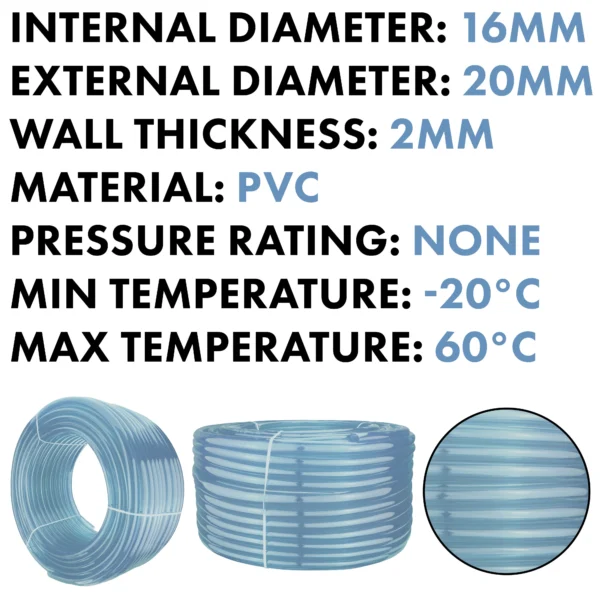 Clear pvc pipe 16mm×20mm – clear flexible pvc water pipe uk