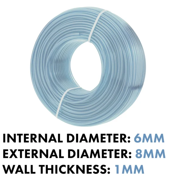 Clear pvc pipe 6mm×8mm, 1m – clear flexible pvc water pipe uk