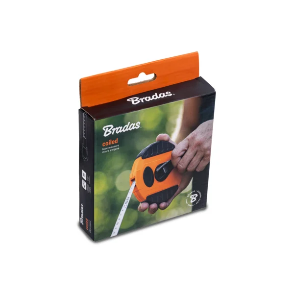 30m fibreglass coiled tape measure 13mm wide black/orange – home diy accessory uk