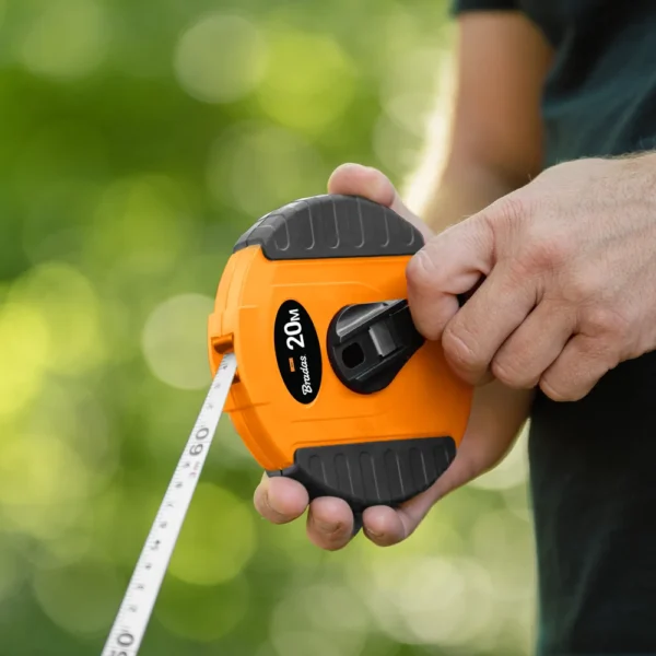 30m fibreglass coiled tape measure 13mm wide black/orange – home diy accessory uk