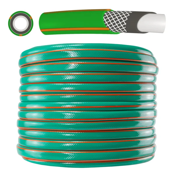 Garden hose economy 4-layer 1/2 inch pipe, 25m – kink-free heavy duty garden hose pipe uk