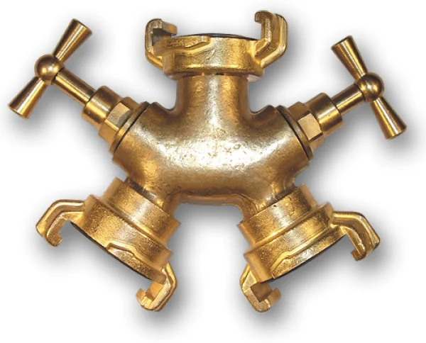 Claw brass 3 way connector with bib taps – heavy duty outdoor garden tap uk