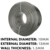 Grey semi-transparent pvc pipe 10mm*13mm, 1m – heavy duty pipe & hose fitting uk