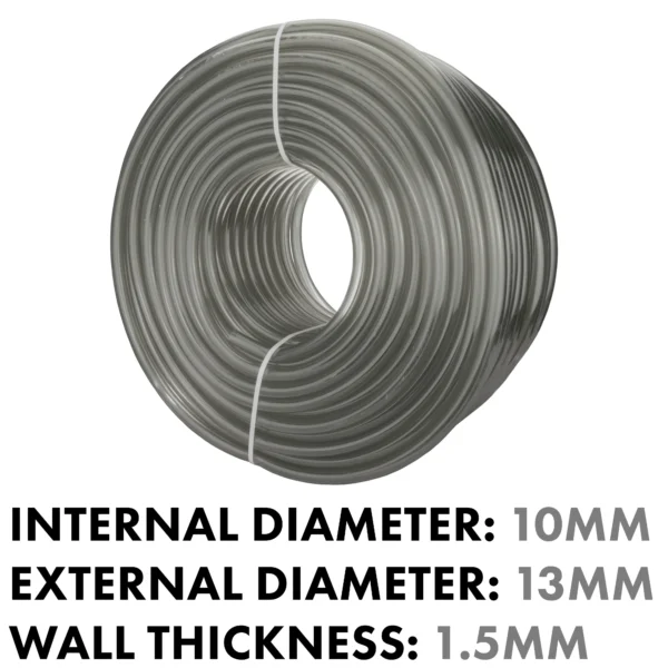 Grey semi-transparent pvc pipe 10mm*13mm, 1m – heavy duty pipe & hose fitting uk