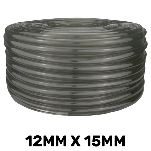Grey semi-transparent pvc pipe 12mm*15mm, 1m – heavy duty pipe & hose fitting uk