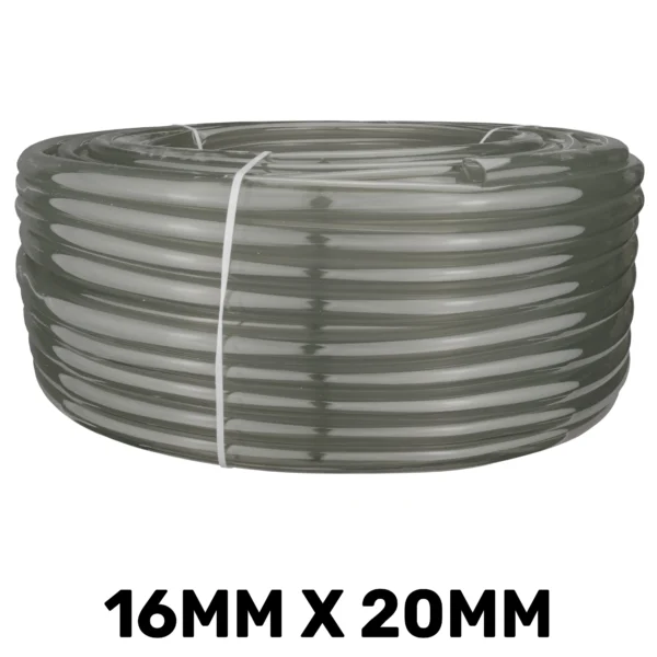 Grey semi-transparent pvc pipe 16mm*20mm, 1m – heavy duty pipe & hose fitting uk