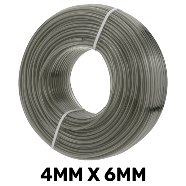 Grey semi-transparent pvc pipe 4mm×6mm, 1m – heavy duty pipe & hose fitting uk
