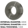 Grey semi-transparent pvc pipe 4mm×6mm, 1m – heavy duty pipe & hose fitting uk
