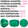 Green semi-transparent pvc pipe 12mm*15mm, 1m – heavy duty pipe & hose fitting uk