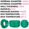 Green semi-transparent pvc pipe 16mm*20mm, 1m – heavy duty pipe & hose fitting uk