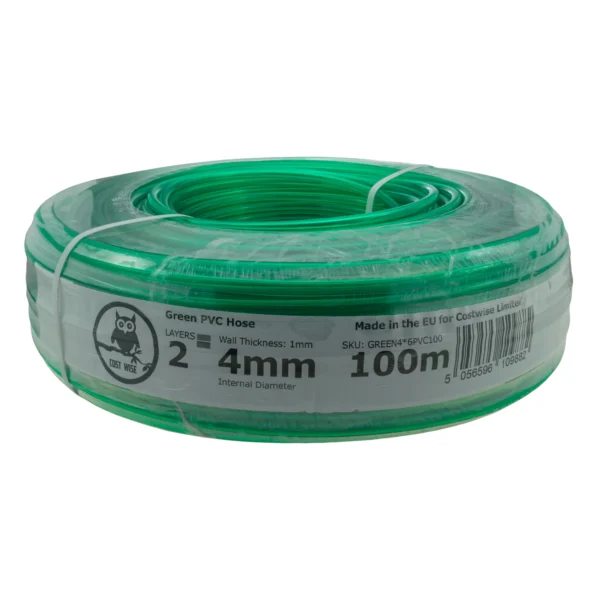 Green semi-transparent pvc pipe 4mm x 6mm, 1m – heavy duty pipe & hose fitting uk