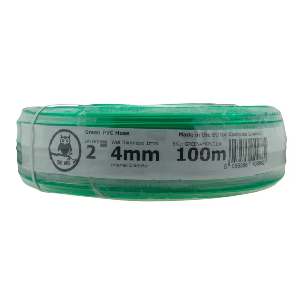 Green semi-transparent pvc pipe 4mm x 6mm, 1m – heavy duty pipe & hose fitting uk