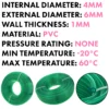 Green semi-transparent pvc pipe 4mm x 6mm, 1m – heavy duty pipe & hose fitting uk