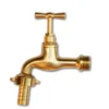 Garden tap polished brass 1/2 inch bspm - 15mm barb – heavy duty outdoor garden tap uk
