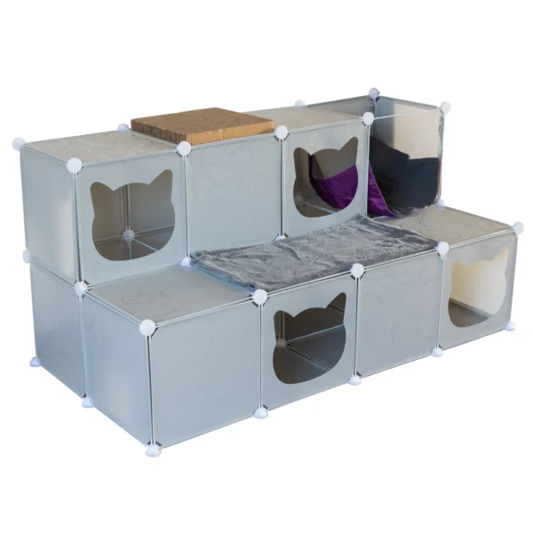 Kitty cubby cat cube play tower maxi in cream – premium pet accessory for dogs & cats uk