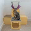 Kitty cubby cat cube play tower midi in cream – premium pet accessory for dogs & cats uk
