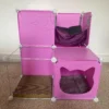 Kitty cubby cat cube play tower midi in cream – premium pet accessory for dogs & cats uk