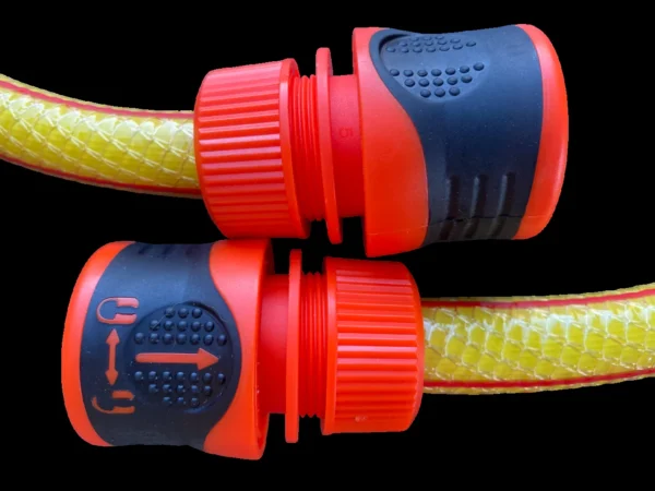Premium garden hose yellow with orange lock connectors – kink-free heavy duty garden hose pipe uk, 10m