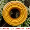 Premium garden hose set yellow 50m – kink-free heavy duty garden hose pipe uk