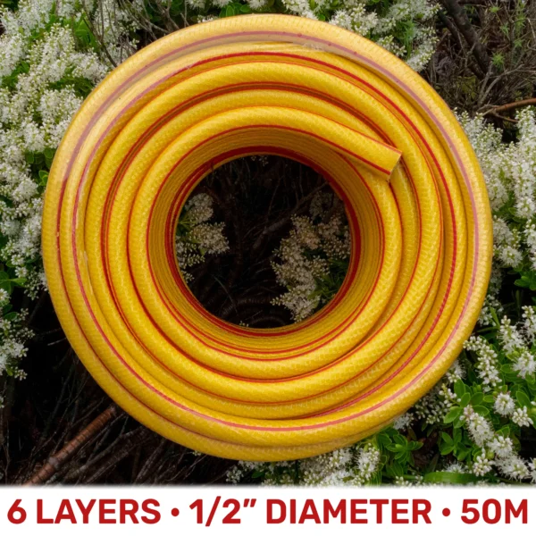 Premium garden hose set yellow 50m – kink-free heavy duty garden hose pipe uk