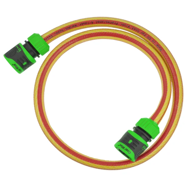 Premium garden hose yellow 9m with green lock connectors – kink-free heavy duty garden hose pipe uk